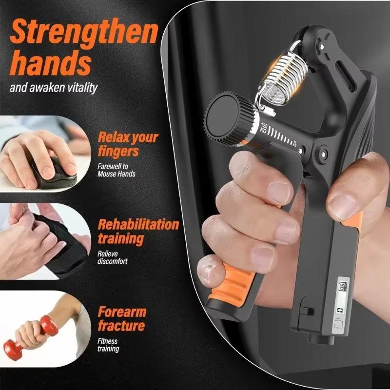 1-2Pcs 10-120Kg Adjustable Heavy Hand Grip Exercise Strengthener Gripper Finger Expander Arm Wrist Forearm Trainers Handgrip